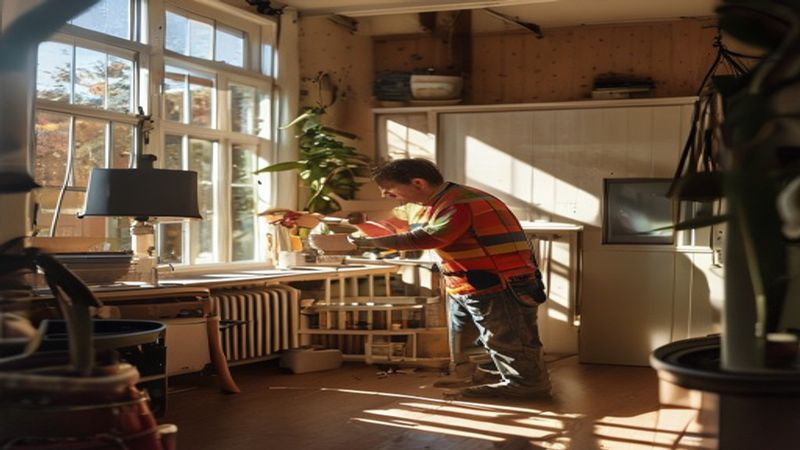 AI-impressie van funderingsherstel door een aannemer