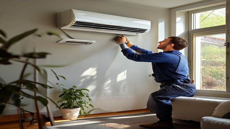AI-impressie van airco storing verhelpen door een airco installateur