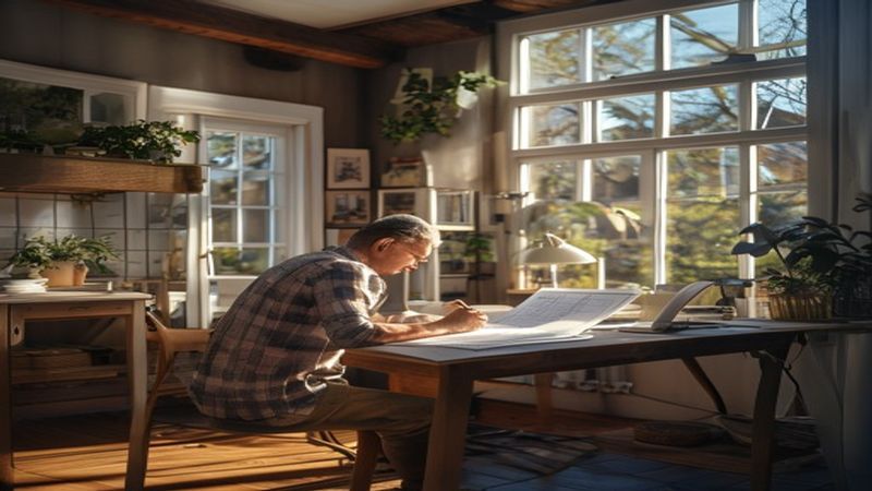 AI-impressie van aanbouw ontwerp door een architect
