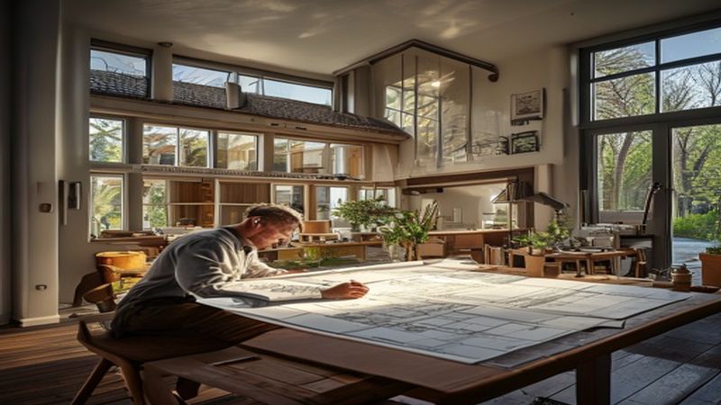 AI-impressie van duurzaam ontwerp door een architect
