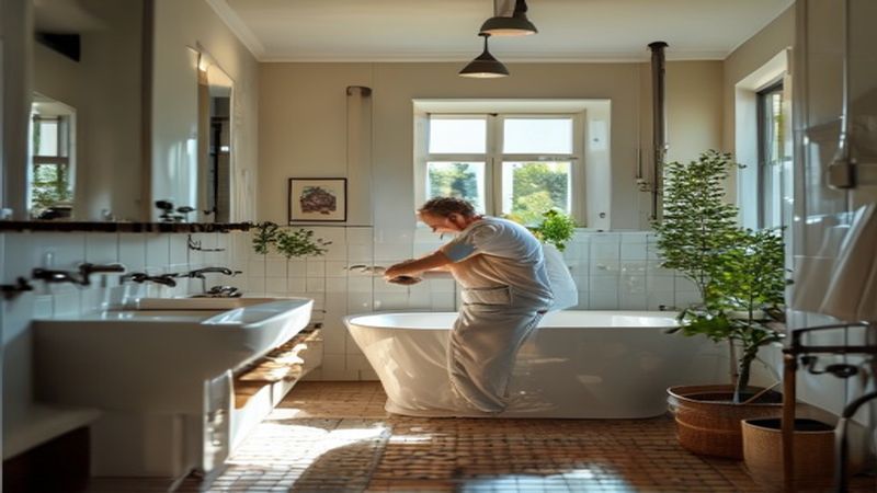 AI-impressie van badkamerventilatie aanleggen door een badkamer specialist