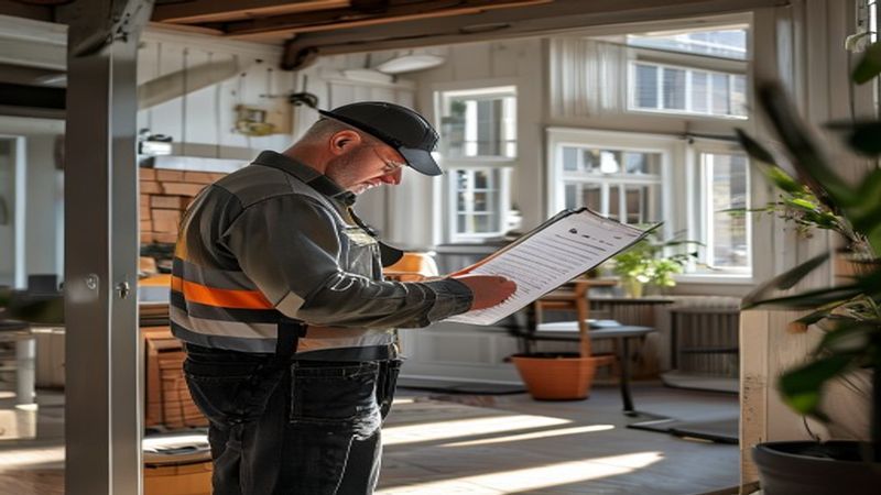 AI-impressie van asbestinventarisatie door een bouwkundige keuring