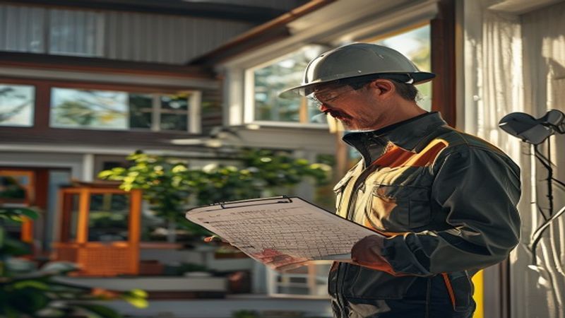 AI-impressie van vochtinspectie door een bouwkundige keuring