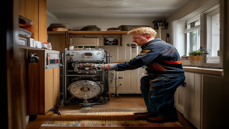 AI-impressie van cv-ketel vervangen door een cv monteur
