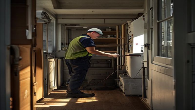 AI-impressie van slimme thermostaat koppelen door een cv monteur