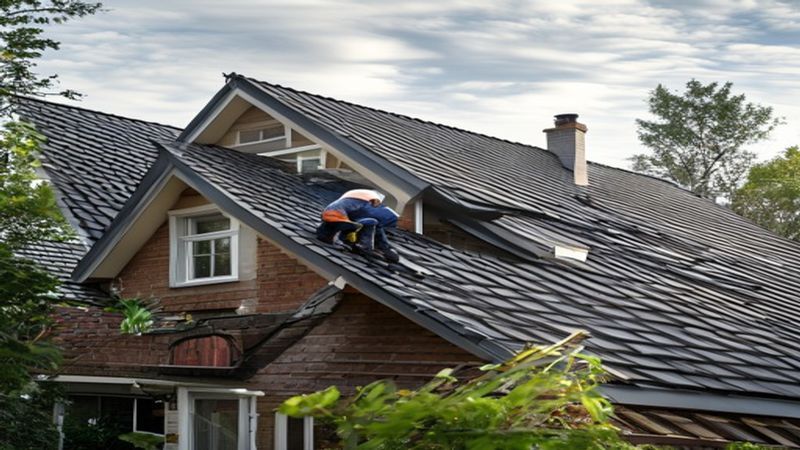 AI-impressie van dakbedekking vervangen door een dakdekker