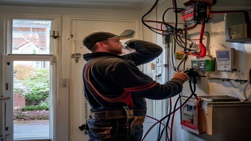 AI-impressie van dimmer installeren door een elektricien