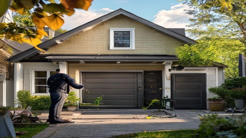AI-impressie van loopdeur in garagedeur door een garagedeur monteur
