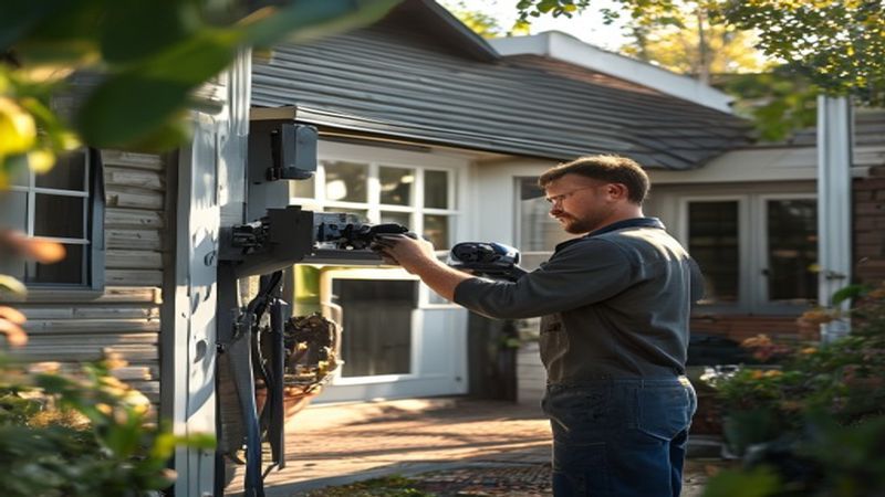 AI-impressie van motor afstellen door een garagedeur monteur