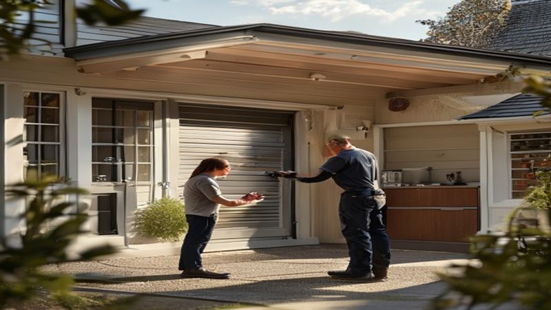AI-impressie van panelen vervangen door een garagedeur monteur