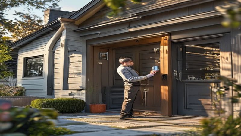 AI-impressie van sectionaaldeur plaatsen door een garagedeur monteur