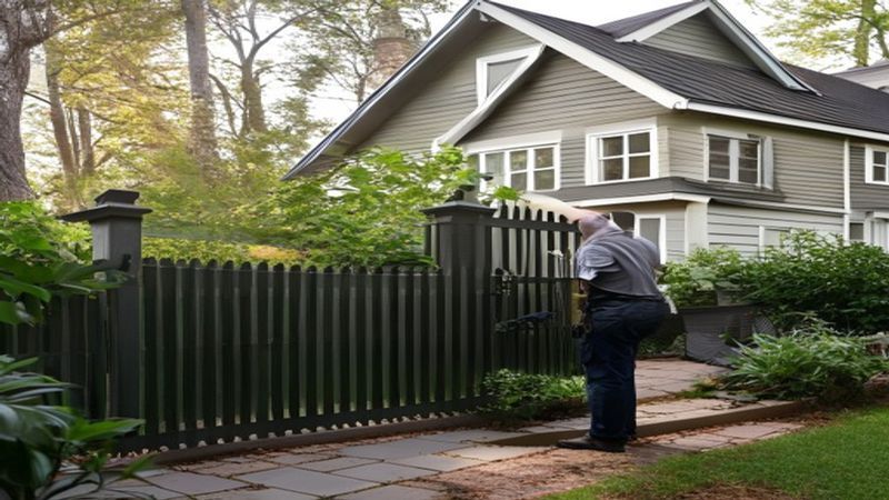 AI-impressie van hekwerk bedrijfsterrein door een hekwerk & poorten