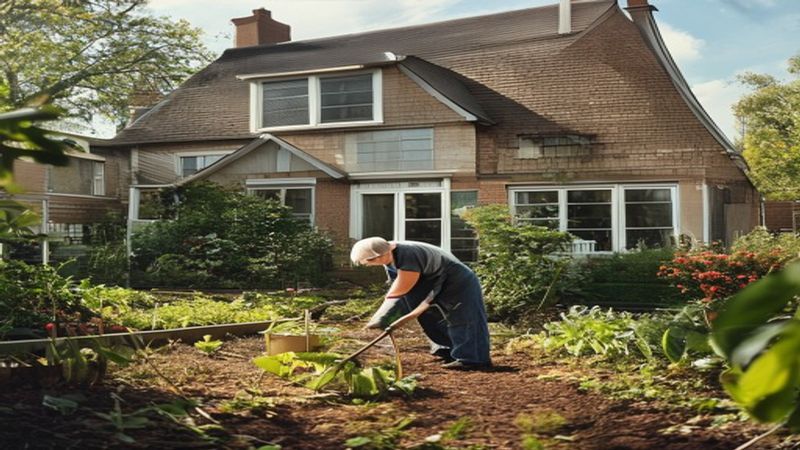 AI-impressie van borders aanplanten door een hovenier