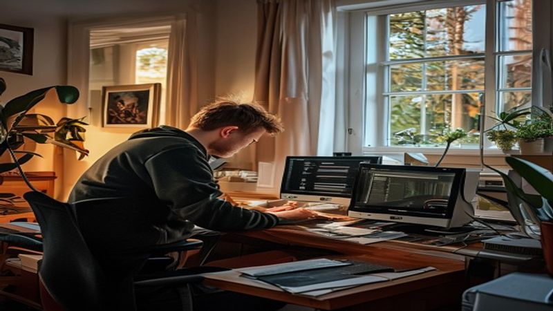 AI-impressie van printer installeren door een ict specialist