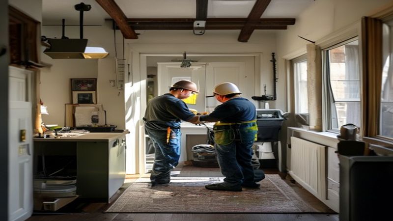 AI-impressie van mechanische ventilatie plaatsen door een installatiebedrijf