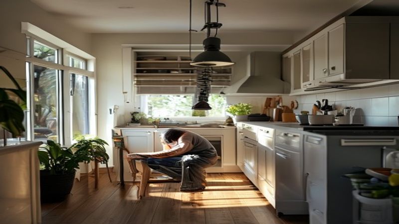 AI-impressie van keuken plaatsen door een keukenmonteur
