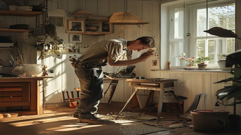 AI-impressie van kleine reparaties door een klusser