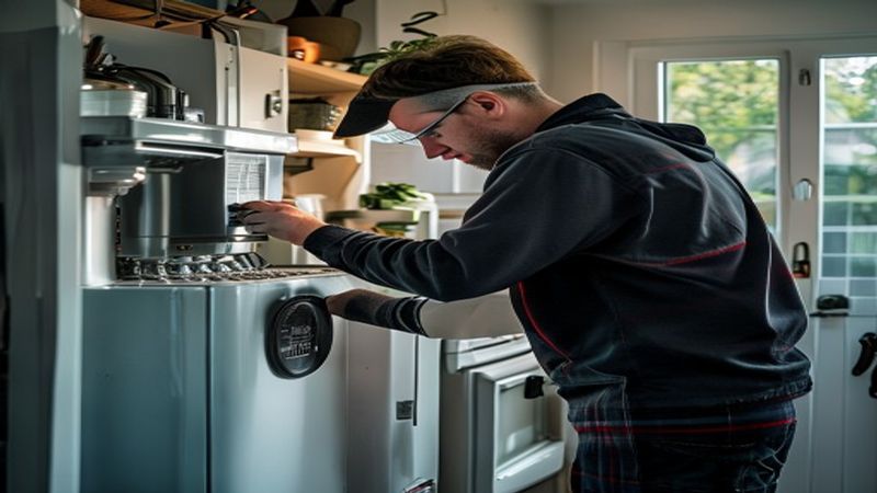 AI-impressie van koeling horeca door een koeltechniek monteur