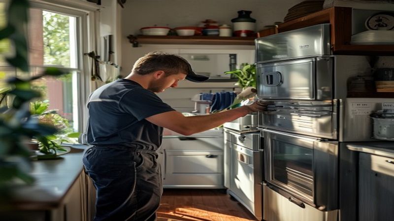 AI-impressie van temperatuurregeling instellen door een koeltechniek monteur