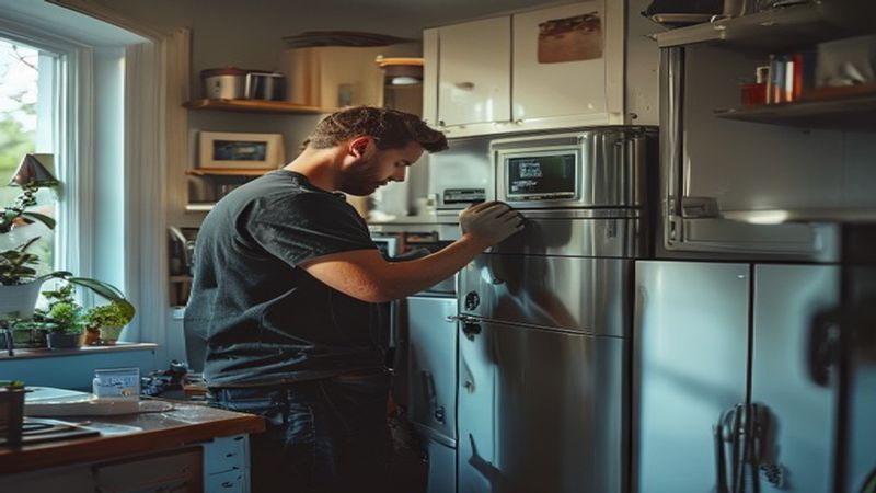 AI-impressie van vriescel plaatsen door een koeltechniek monteur