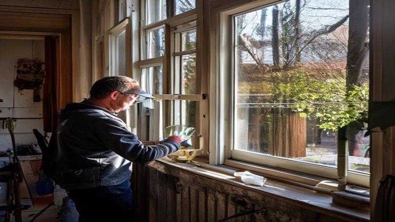 AI-impressie van houten kozijnen renoveren door een kozijnspecialist