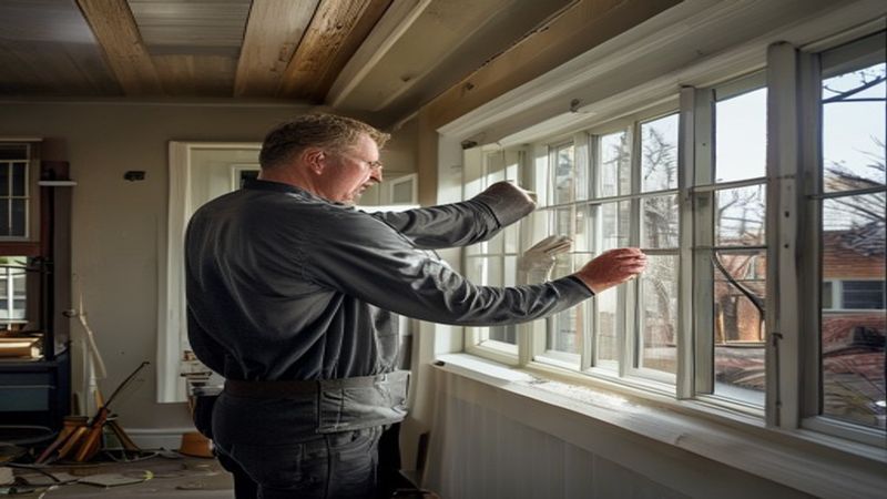 AI-impressie van kozijn afkitten door een kozijnspecialist