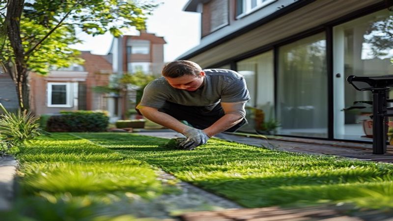 AI-impressie van kunstgras op dakterras door een kunstgras & gazon