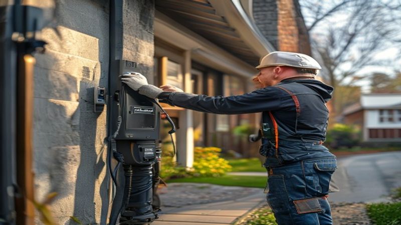 AI-impressie van laadpunt aansluiten door een laadpaal installateur