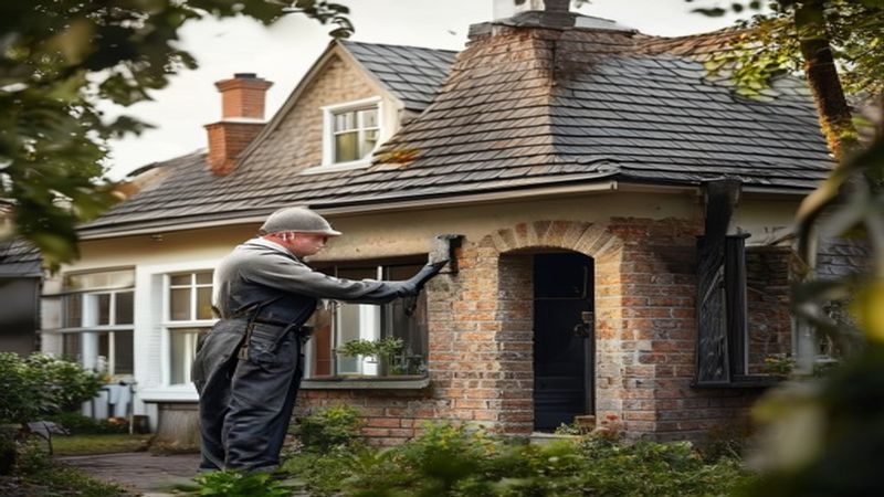 AI-impressie van vogelnest verwijderen door een schoorsteenveger