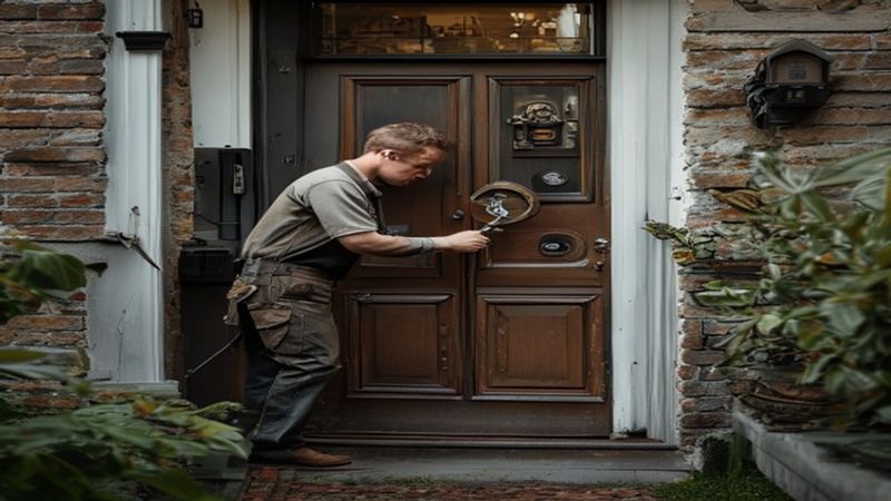 AI-impressie van meerpuntssluiting afstellen door een slotenmaker