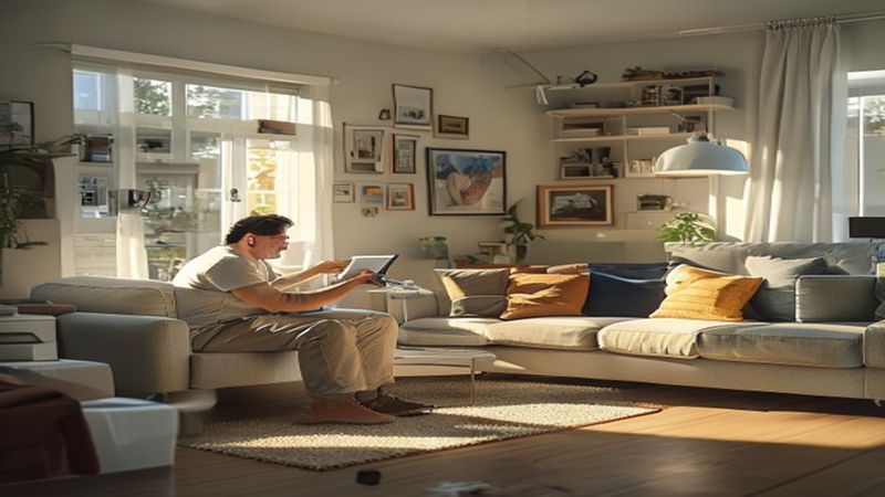 AI-impressie van smart-home koppelen door een smart home specialist