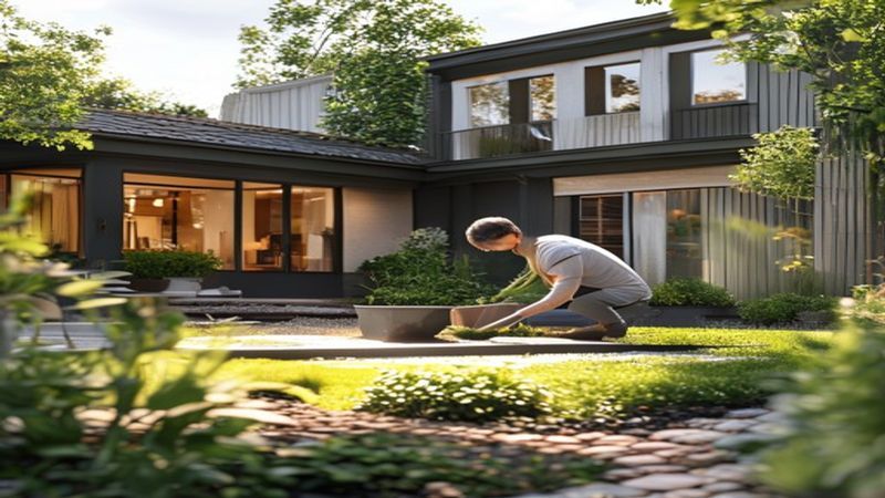 AI-impressie van beplanting op maat door een tuinontwerp
