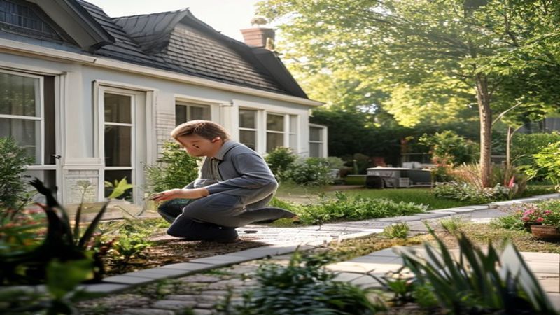 AI-impressie van borderontwerp door een tuinontwerp