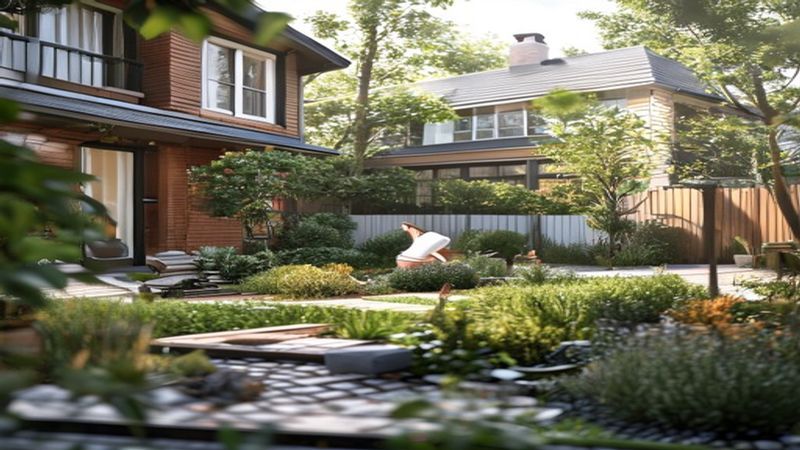 AI-impressie van onderhoudsplan tuin door een tuinontwerp