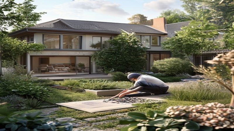 AI-impressie van tuinadvies aan huis door een tuinontwerp