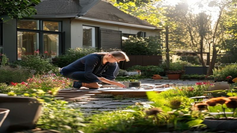 AI-impressie van tuininrichtingsplan door een tuinontwerp
