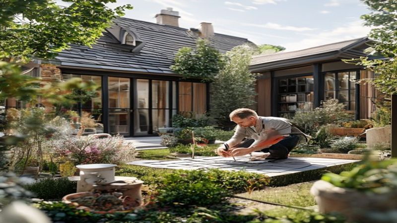 AI-impressie van tuinontwerp maken door een tuinontwerp