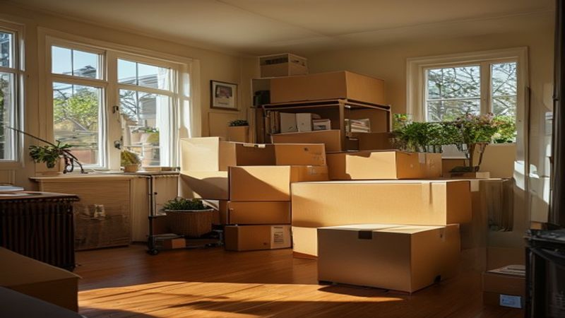 AI-impressie van complete verhuizing door een verhuisbedrijf