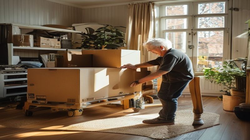 AI-impressie van seniorenverhuizing door een verhuisbedrijf