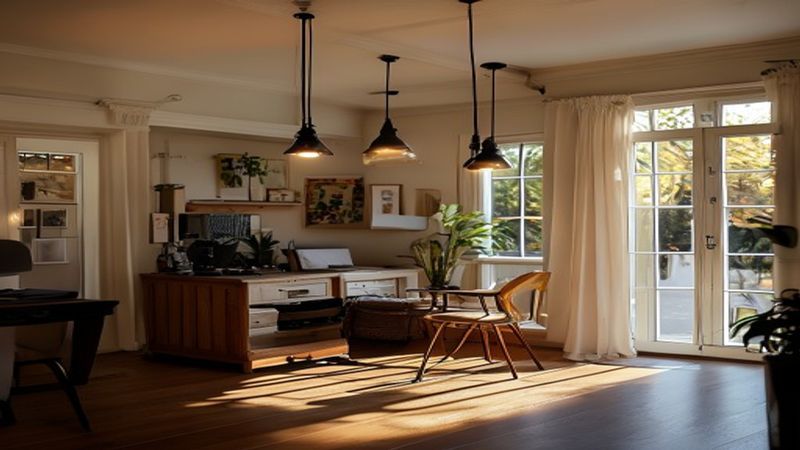 AI-impressie van hanglamp ophangen door een verlichtingsspecialist