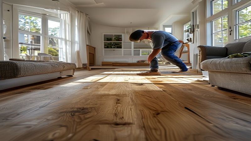 AI-impressie van parket leggen door een vloerspecialist
