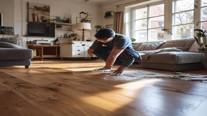 AI-impressie van pvc repareren door een vloerspecialist