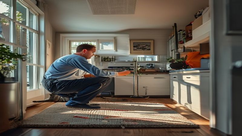 AI-impressie van storing verhelpen door een vloerverwarming