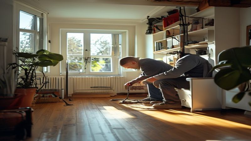 AI-impressie van thermostaat per ruimte door een vloerverwarming