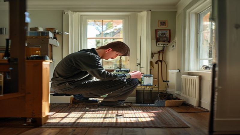 AI-impressie van verdeler vervangen door een vloerverwarming