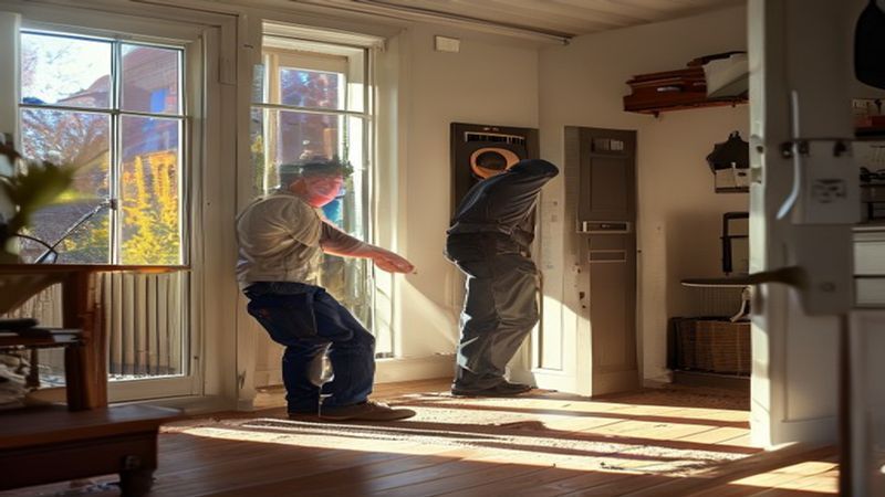 AI-impressie van vloerverwarming doorspoelen door een vloerverwarming