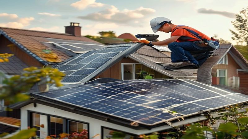 AI-impressie van systeem uitbreiden door een zonnepanelen installateur