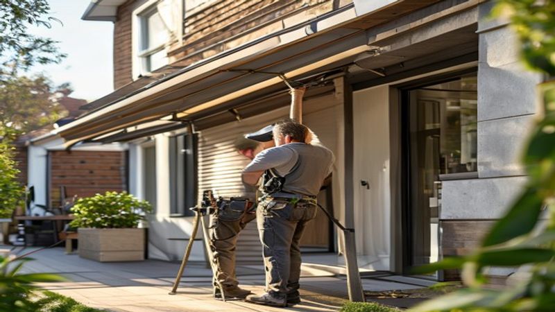 AI-impressie van rolluik repareren door een zonweringspecialist