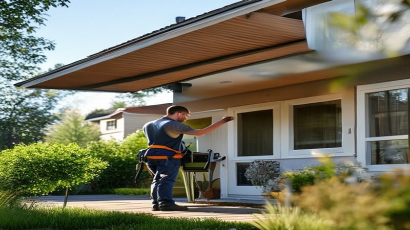 AI-impressie van screen plaatsen door een zonweringspecialist